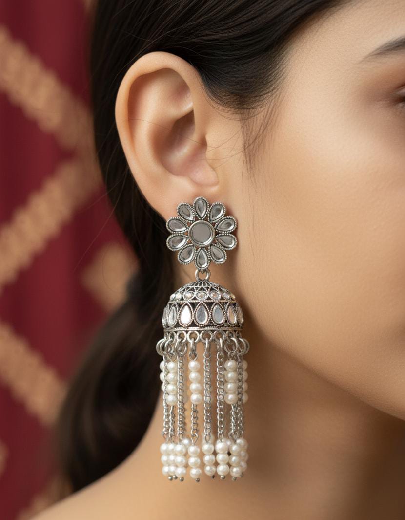 New Stylish Steel Polish Gajra Jhumki